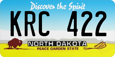 ND license plate KRC422