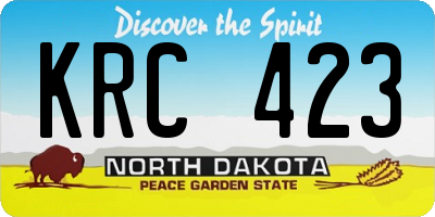 ND license plate KRC423
