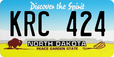 ND license plate KRC424