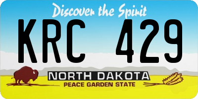 ND license plate KRC429