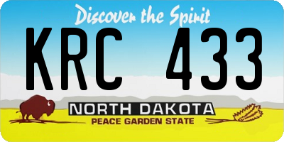 ND license plate KRC433
