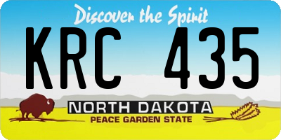 ND license plate KRC435