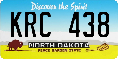 ND license plate KRC438