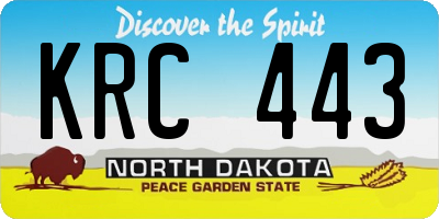 ND license plate KRC443
