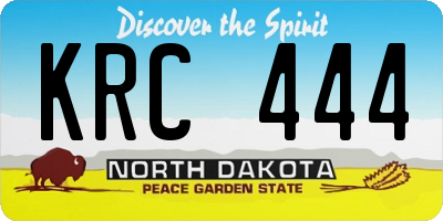 ND license plate KRC444