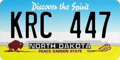 ND license plate KRC447