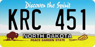 ND license plate KRC451