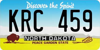 ND license plate KRC459