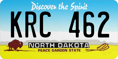 ND license plate KRC462