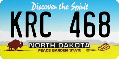 ND license plate KRC468