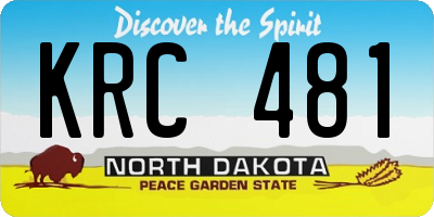 ND license plate KRC481