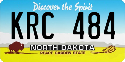 ND license plate KRC484