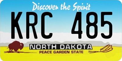 ND license plate KRC485