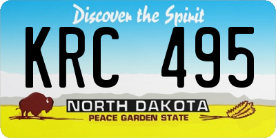 ND license plate KRC495