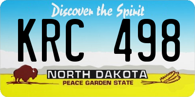 ND license plate KRC498