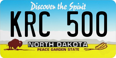 ND license plate KRC500