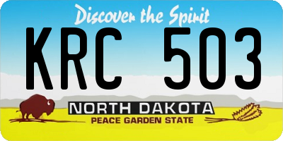 ND license plate KRC503