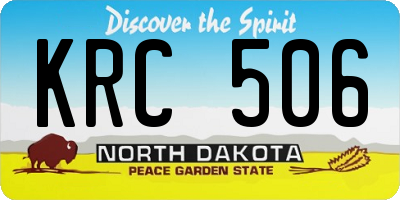 ND license plate KRC506