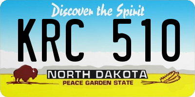 ND license plate KRC510