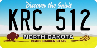 ND license plate KRC512