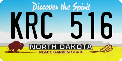 ND license plate KRC516