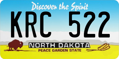ND license plate KRC522
