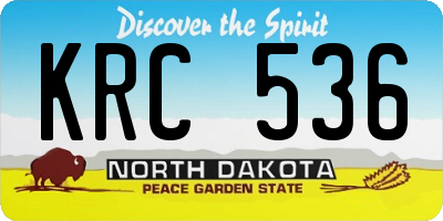 ND license plate KRC536