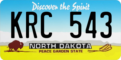 ND license plate KRC543