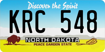 ND license plate KRC548
