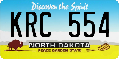 ND license plate KRC554