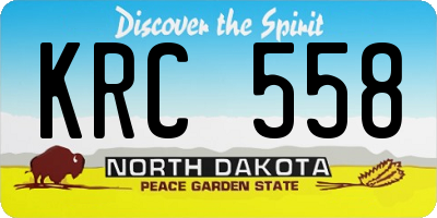ND license plate KRC558