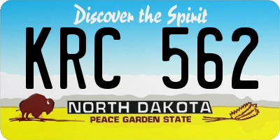 ND license plate KRC562