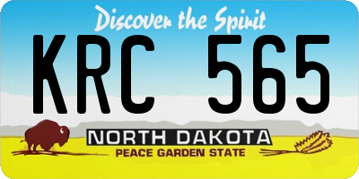 ND license plate KRC565