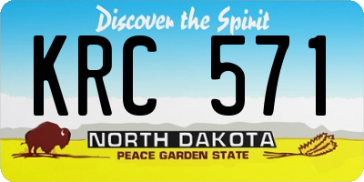 ND license plate KRC571