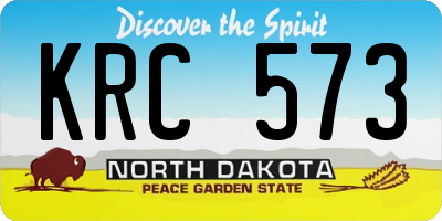 ND license plate KRC573