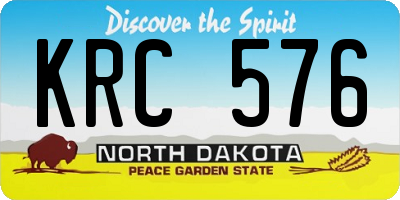 ND license plate KRC576