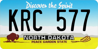 ND license plate KRC577