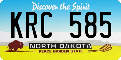 ND license plate KRC585
