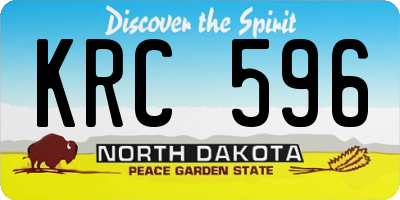 ND license plate KRC596