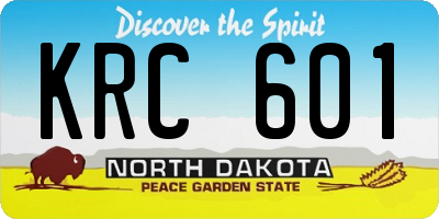 ND license plate KRC601