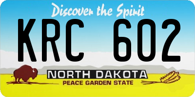 ND license plate KRC602