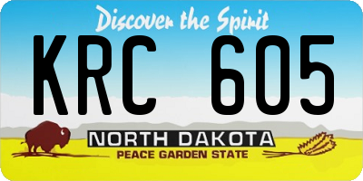 ND license plate KRC605