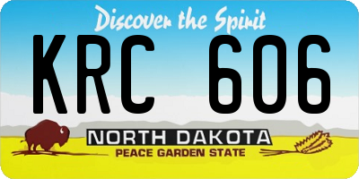 ND license plate KRC606