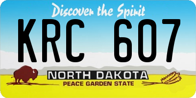 ND license plate KRC607