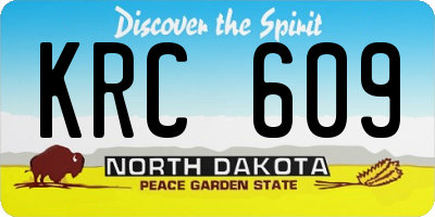 ND license plate KRC609