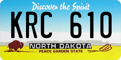 ND license plate KRC610