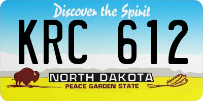 ND license plate KRC612