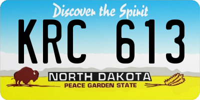 ND license plate KRC613
