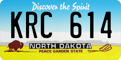 ND license plate KRC614