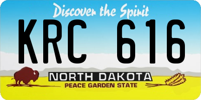 ND license plate KRC616